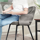 Velvet Dining Room Chair Modern Kitchen Chair Padded Velvet Chair with Armrests Metal Legs Elegant Design Dining Room Living Room Bedroom Kitchen Grey LDC82GY