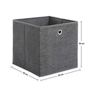 Storage Cubes, Set of 6, Non-Woven Fabric Foldable Storage Boxes and Toy Clothes Organiser Bins, Grey RYFB06G