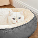 FEANDREA Dog Bed, Doughnut Cat Bed, Round, 50 cm Dia, Dark Grey