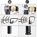 Coat Stand with 3 Shoe Racks with 18 Hooks Tube Diameter 32 mm, Metal, Black, 68.8 x 35.2 x 187 cm