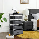 Underwear Storage Box Drawer Organiser Foldable Wardrobe Arrangement System for Wardrobe, Bras, Underwear, Socks, Ties, Folding Box, Fabric Box, Set of 4, Dark Grey RYUS04G