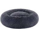 FEANDREA Dog Bed, Donut Cat Bed, Fluffy Calming Pet Bed with Removable, Washable Cover, Soft Long Plush, 50 cm, Dark Grey