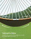 Padded Double Hammock, Quilted Hammock with Detachable Curved Bamboo Spreader Bars, Swing Bed with Pillow, Oxford Fabric, 200 x 140 cm, Load Capacity 225 kg, Brown and Grey GDC34CG