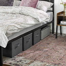 Storage Boxes with Lids, Foldable Storage Basket Bins with Handles, Clothes Toys Organiser, Grey RYZB03G