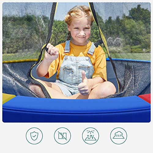 Replacement Trampoline Safety Pad Mat, Standard Spring Cover for 8 ft Trampoline, 244 cm Diameter, 30 cm Wide, UV-Resistant, Tear-Resistant, Edge Protection, Multi-Colour STP8RY