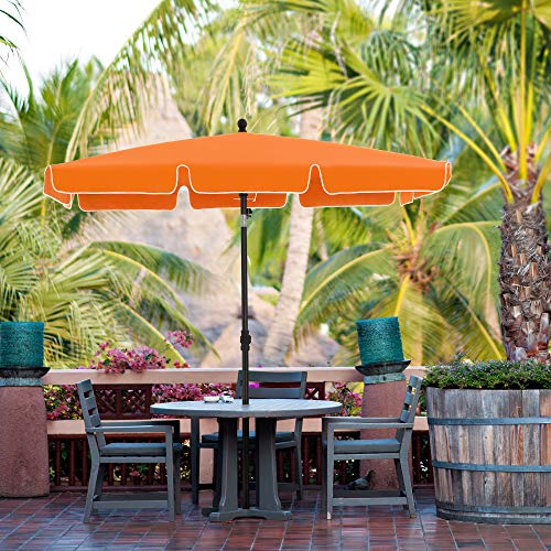 Rectangular Balcony Parasol 2 x 1.25 m, UPF 50+ Protection, Tilting Sunshade, PA-Coated Canopy, Carrying Bag, Garden Terrace, Base Not Included, Orange GPU25OG