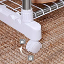 Clothes Rails, Double Hanging Rails with 2-Tier Shelves, Telescopic Extendable Coat Rack with Casters, Stainless Steel Coated Iron Pipes, 154 x 42 x 172 cm by