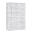 Schuhregal, transparente Aufbewahrung, faltbare, stapelbare Kunststoff-Spielzeugkisten mit Deckel, staubdichte Schuh-Organizer