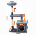 Pet Cat Tree House Condo Perch Entertainment Scratching for Cats Kitten Multi-Level Tower for Large Cat Cozy Furniture Protector