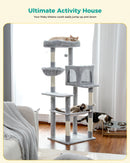 Pet Cat Tree House Condo Perch Entertainment Scratching for Cats Kitten Multi-Level Tower for Large Cat Cozy Furniture Protector
