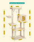 Pet Cat Tree House Condo Perch Entertainment Scratching for Cats Kitten Multi-Level Tower for Large Cat Cozy Furniture Protector