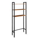 WC-Aufbewahrungsregal, 3 Etagen, industrieller Badezimmer-Organizer, Toilettenregal, platzsparend mit multifunktionalem Braun