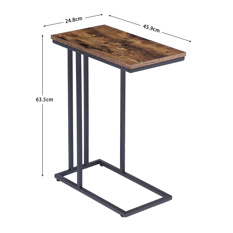 Sofa-Beistelltisch C-förmiger Snacktisch Robuster Sofa-Beistelltisch mit verstellbaren Füßen für Wohnzimmer, Schlafzimmer, platzsparend