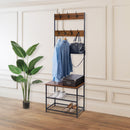 Kleiderständer Kleiderständer Wäscheständer Schuhregal mit 7 Haken Hängeregal Zuhause Schlafzimmer Aufbewahrung Kleiderständer Organizer