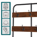 Kleiderständer mit Schuhregal 7 Haken Standregal 84x180x36cm Aufbewahrung Jacke Organizer für Kleidung Schals Schuhe