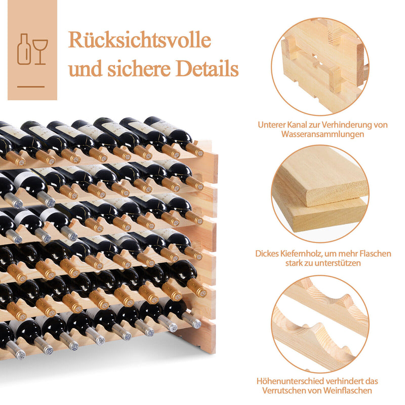 Weinregal Aus Holz Flaschenregal Weinständer 72 Flaschen Weinschrank Erweiterbar