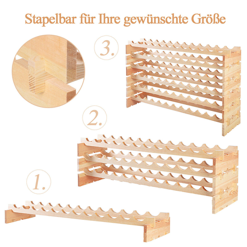 Weinregal Aus Holz Flaschenregal Weinständer 72 Flaschen Weinschrank Erweiterbar