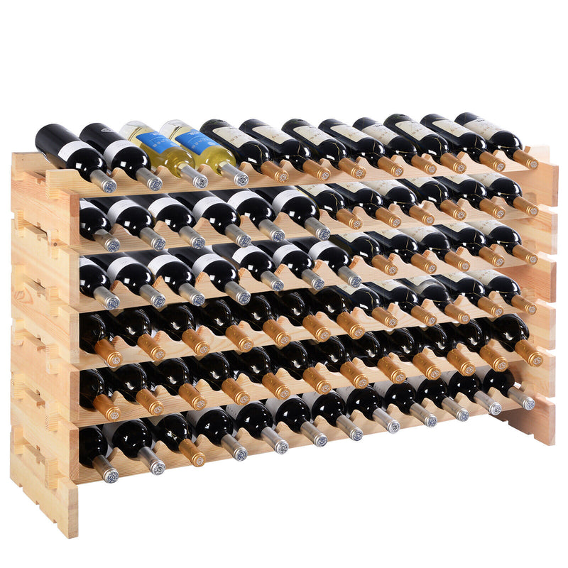 Weinregal Aus Holz Flaschenregal Weinständer 72 Flaschen Weinschrank Erweiterbar